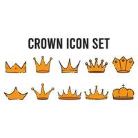 crown icon set vector