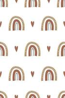 Cute nursery rainbow background. Boho rainbow seamless pattern background vector