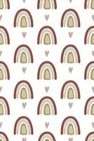 Cute nursery rainbow background. Boho rainbow seamless pattern background vector