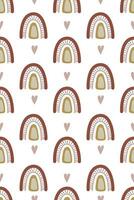 Cute nursery rainbow background. Boho rainbow seamless pattern background vector