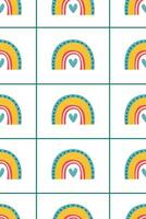Cute nursery rainbow background. Boho rainbow seamless pattern background vector