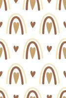 Cute nursery rainbow background. Boho rainbow seamless pattern background vector