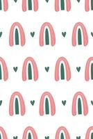 Cute nursery rainbow background. Boho rainbow seamless pattern background vector