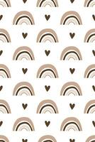 Cute nursery rainbow background. Boho rainbow seamless pattern background vector