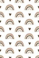 Cute nursery rainbow background. Boho rainbow seamless pattern background vector