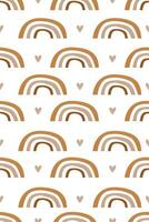 Cute nursery rainbow background. Boho rainbow seamless pattern background vector
