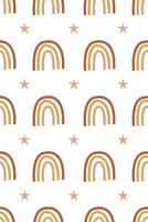 Cute nursery rainbow background. Boho rainbow seamless pattern background vector