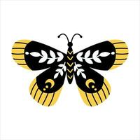 Boho Butterfly. White background, isolate. vector
