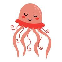 Cute hand drawn jellyfish. White background, isolate. vector