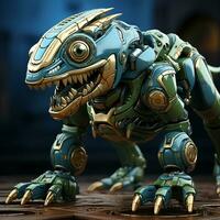 AI generated 3D cartoon Allosaurus robot photo