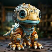 AI generated 3D cartoon Ankylosaurus robot photo