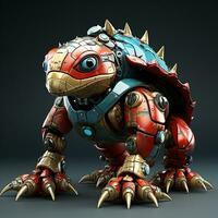 AI generated 3D cartoon Ankylosaurus robot photo