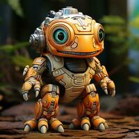 AI generated 3D cartoon Ankylosaurus robot photo