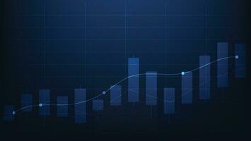 finance background with stock market statistic trend with candlesticks and bar chart vector