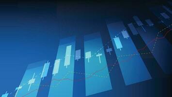 finance background with stock market statistic trend with candlesticks and bar chart vector