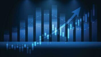 finance background with stock market statistic trend with candlesticks and bar chart vector