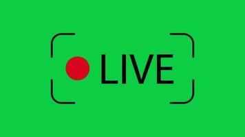 Live symbol, live sign, button, live streaming icon animation motion graphic isolated on green screen background video