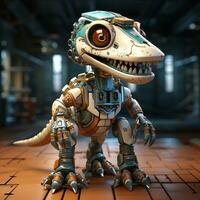 AI generated 3D cartoon Baryonyx robot photo