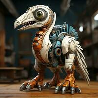 AI generated 3D cartoon Corythosaurus robot photo