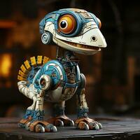 AI generated 3D cartoon Corythosaurus robot photo