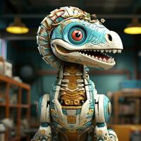 AI generated 3D cartoon Corythosaurus robot photo