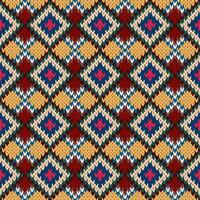seamless knitted pattern with shapes vector