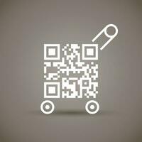 cart qr icon vector