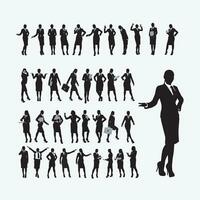 businesswoman silhouette set vector