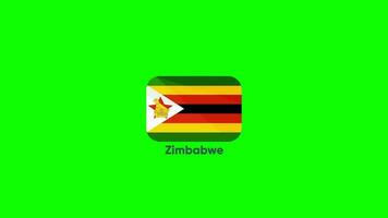 Zimbabwe vlag Aan groen scherm filmmateriaal. Zimbabwe golvend vlag achtergrond animatie. looping naadloos 3d animatie. beweging grafisch video