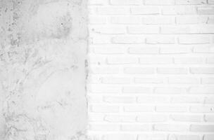 Modern white vintage brick wall texture for background retro white  Washed Old Brick Wall Surface Grungy Shabby Background weathered texture stained old stucco light gray and paint white brick wall. photo