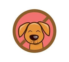 Dog prohibition sign. No pet allowed sign, vector illustration.