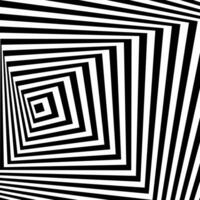 Black and white optical illusion. Abstract wavy stripes pattern vector