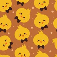 seamless pattern cartoon chick. cute animal wallpaper for textile, gift wrap paper vector