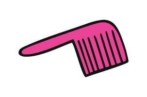 Comb icon. Pink icon isolated on white background. Comb silhouette. Simple icon vector