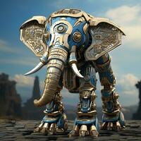 AI generated 3D cartoon elephant robot photo