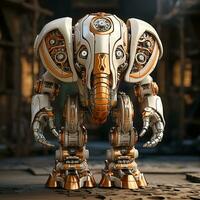 AI generated 3D cartoon elephant robot photo