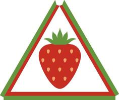 Red Strawberry Logo Design. Creative Strawberry Icon made of dots. vector