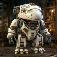 AI generated 3D cartoon hippo robot photo