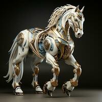 AI generated 3D cartoon horse robot photo