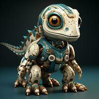 AI generated 3D cartoon Iguanodon robot photo