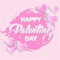 valentine day frame pink cute color love february hype style template editable text effect background design vector