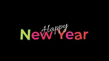 Happy New Year Message in Colorful Star Explosion and Flickering Text video