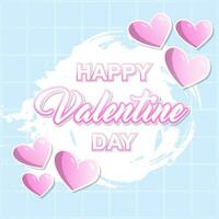 happy valentine day frame cute color love february hype style template editable text effect background design vector