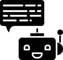 Bot chat solid and glyph vector illustration