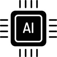 Ai chip solid and glyph vector illustration