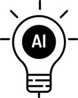 Ai Bulb solid glyph vector illustration