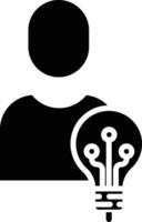 User bulb solid and glyph vector illustration