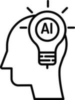 Head ai idea Outline vector illustration icon