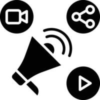 Announcement solid and glyph vector illustration