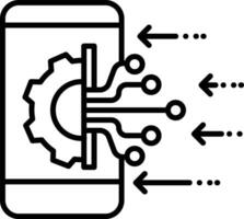 Mobile settings Outline vector illustration icon